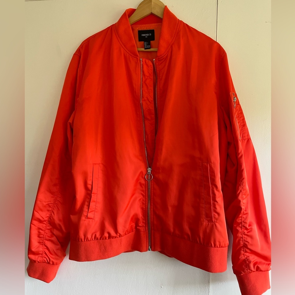 Light Orange Bomber-  Forever 21-  L -light wear